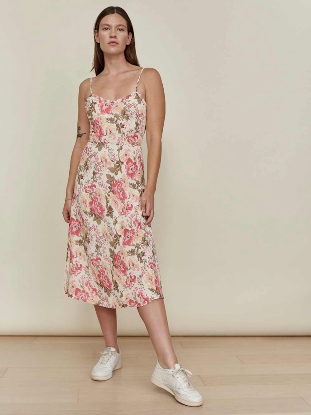Reformation Cassandra Pink Floral Midi Dress Size 2 NWT